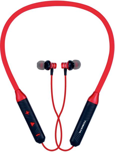 MAXOBULL Silk 50hrs Sikicon neckband Wireless Bluetooth Headphones, Headset Bluetooth Headset