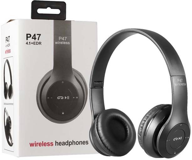 Belear P47 On-Ear Wireless Bluetooth 5.0 Black Headphones Bluetooth