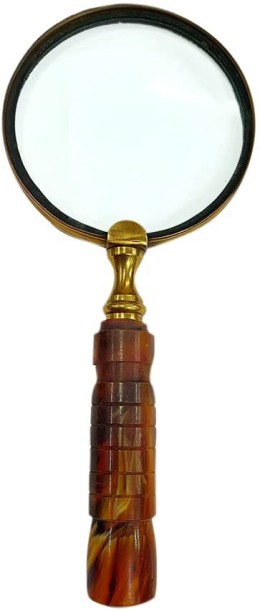 Antique vintage brass 7.5" wooden handle magnifying glass magnifier best gift 