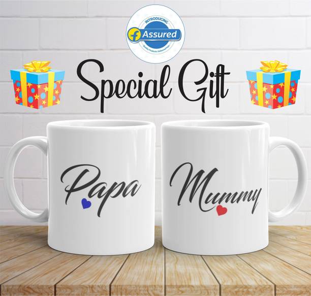 Yashukraft Papa & Mummy Coffee 325ml Ceramic Coffee Mug