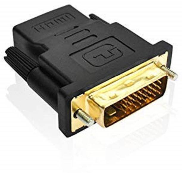 SINGING NOISE  TV-out Cable HDMI Female to DVI-D Male adpater, gold plated (Black, For Computer) pack of 1