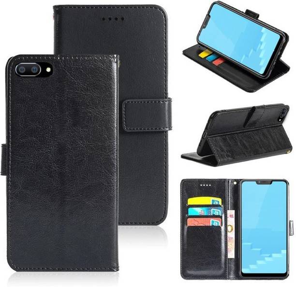 Juberous Flip Cover for Realme C1, Oppo A3s