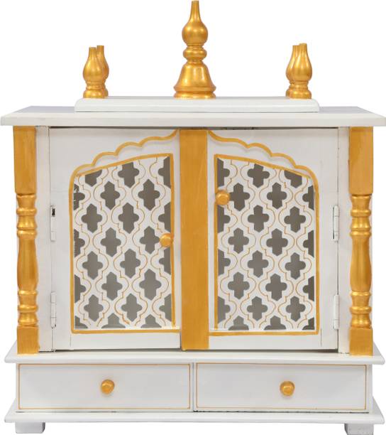 ARUNA DESIGNS Solid Wood Home Temple / Mandir Engineered Wood Home Temple