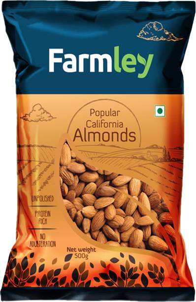 Farmley Popular California Almonds, Tasty, Crunchy, Nutritious Badaam (500 g) Almonds