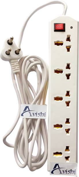 Avishi Lifter Extension board with 4m Long Cord, Surge Protector 5  Socket Extension Boards