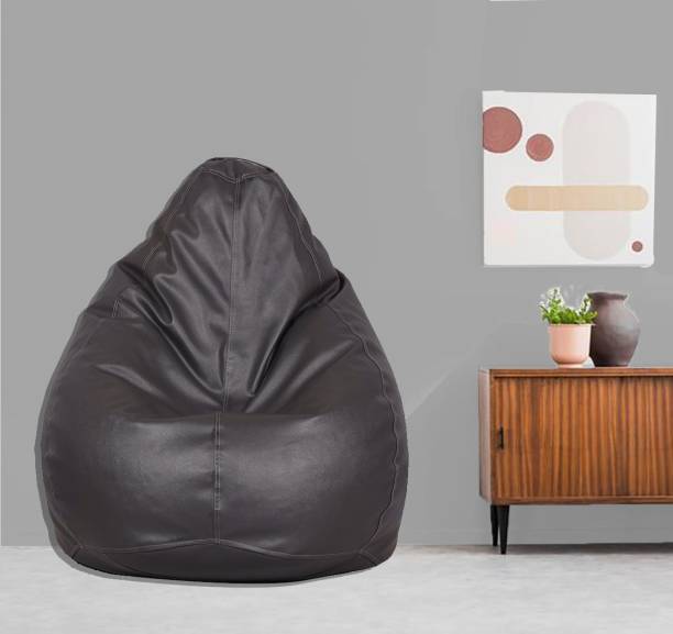 SPACEX Jumbo Classic Premium Grade Leatherette/Pre-Filled Bean Bag/Comfortable/Sustainable Teardrop Bean Bag  With Bean Filling