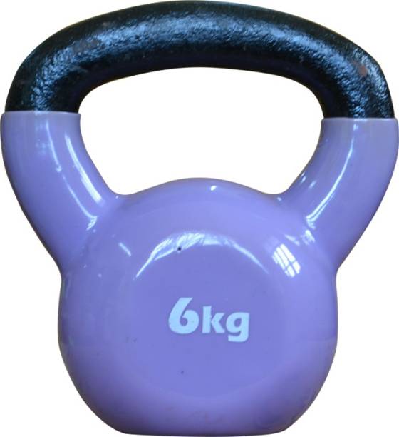 COUGAR Kettlebell , Vinyl Kettlebell 6 Kg, Kettle bells For Fitness Strength Stamina Blue Kettlebell