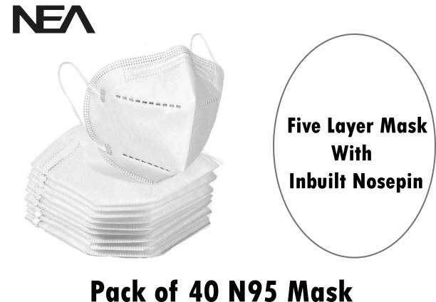 Nea N95 Mask Washable Reusable Face Mask BIS Certified Mask FFP2 S 5 Layer Mask White Mask N95 - For kids , women , men Reusable, Washable, Water Resistant