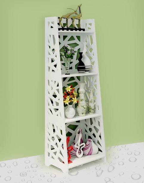 SS ARTS Multi Purpose 4 Tier Standing Display Unit Book Rack Storage Shelf Engineered Wooden Wall Shelf