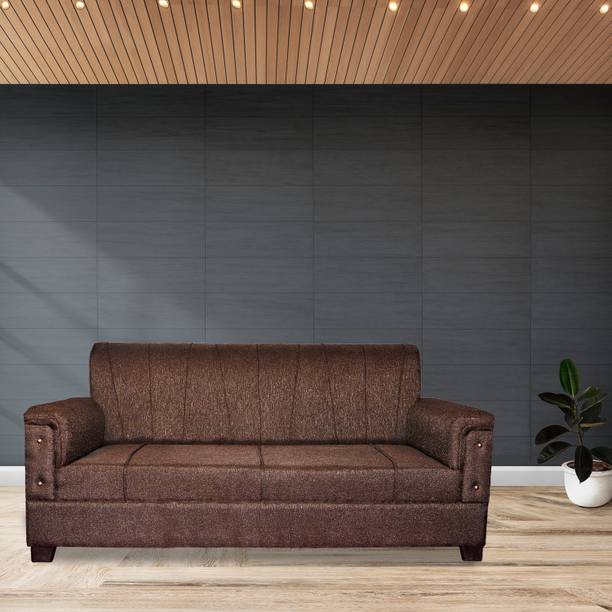 LIVEWELL Premium Quality Jute Fabric 3 Seater  Sofa