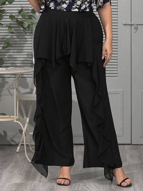 Urbanic Relaxed Women Black Trousers