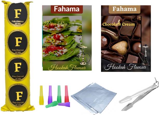 FAHAMA MAGIC COIL PAAN RAS CHOCOCLATE CREAM FLAVOR CHIMTA FOIL PAPER MOUTH TIP COMBO PAAN NAWABI, CHOCOLATE CREAM Hookah Flavor