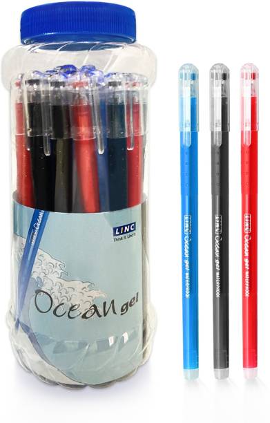 Linc Ocean Blue, Black & Red Ink Jar Pack Gel Pen