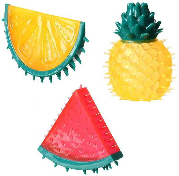 PSK PET MART Cat Bite Toy for Puppies TPR Lemon + Pinea...