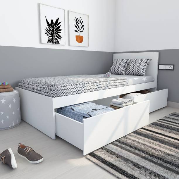 Studio Kook Tribe Right Engineered Wood Single Drawer Bed