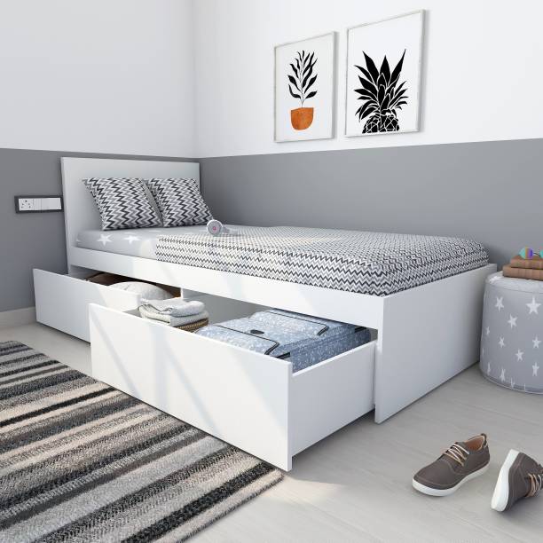 Studio Kook Tribe Left Engineered Wood Single Drawer Bed