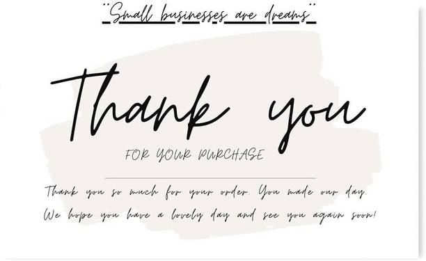 EASIN 100 Thank You Cards For Business Shopping Purchase Thanks Greeting Card to Buyer Business Card
