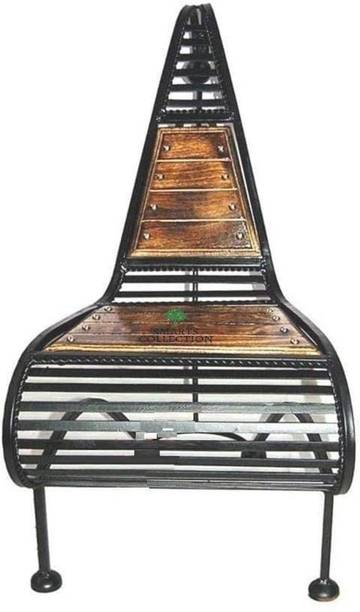 Smarts collection Wood & Wrought Iron Chair set of 2 Patio Furniture Chair for Garden/Livingroom/Bedroom/Office/Porch/Balcony/Terrace Solid Wood Side Table