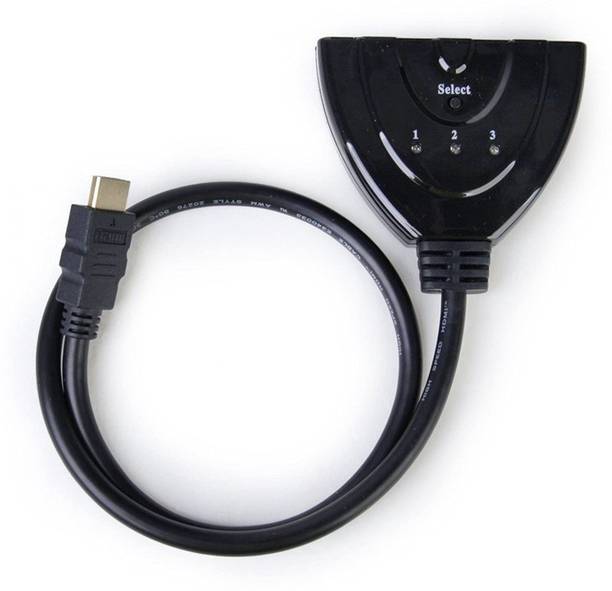 PremiumAV  TV-out Cable 3 Port HDMI Splitter Switch Media Streaming Device (Black)