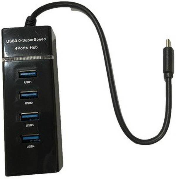 PremiumAV  TV-out Cable 4-Ports Type C Hub Black color USB 3.0