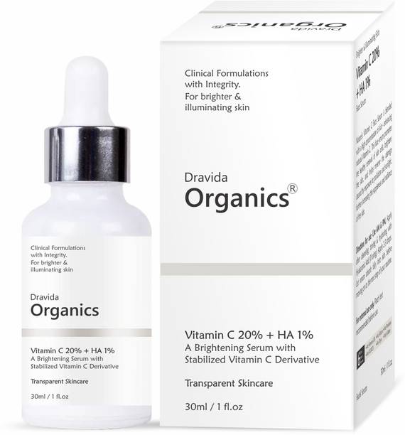 Dravida Organics Vitamin C Face Serum for Glowing Skin, 30 ml | Highly Stable & Effective Skin Brightening Vit C Serum For Women & Men