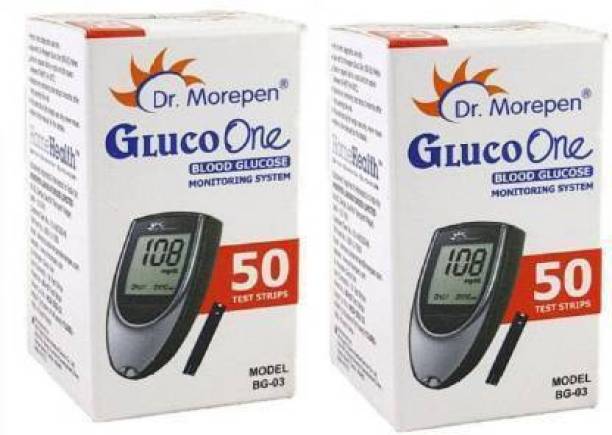 Dr. Morepen Blood glucose test strips 100 pack of 100 strips 100 Glucometer Strips