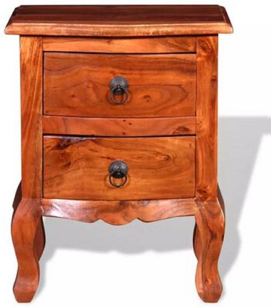 SMAART CRAAFTS Bedside Colonial Table Storage Cabinet 2 Drawer (W x D xH: 39 x 30.48 x 50.8 cm) Solid Wood Side Table