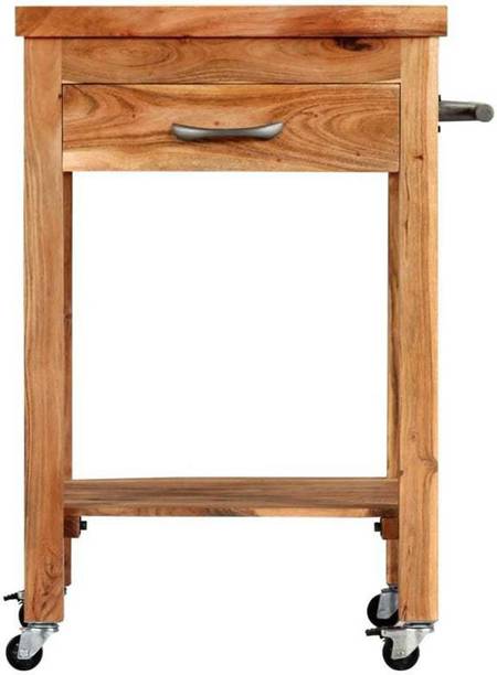 SMAART CRAAFTS Bedroom Bedside Table Storage Cabinet with wheels 1 Drawer & 1 shelves Solid Wood Side Table