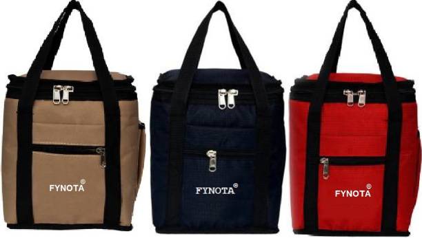 Fynota Fashion Waterproof Combo Offer Lunch Bags Medium size (Red,Black,Beige)4L Waterproof Lunch Bag