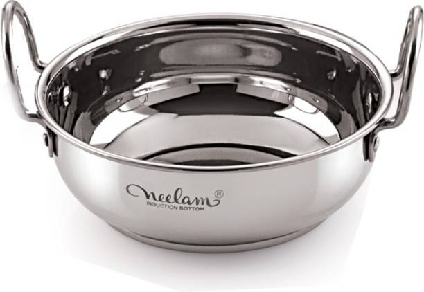NEELAM Stainless Steel 12 (22G) Induction Bottom Kadai, 1500 ML इंडक्शन बॉटम कुकवेयर सेट