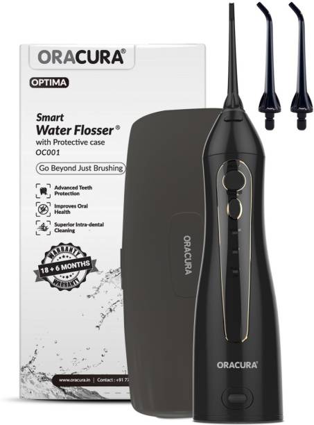 ORACURA Smart Water Flosser OC001 Black with Protective Case | Portable and Rechargeable