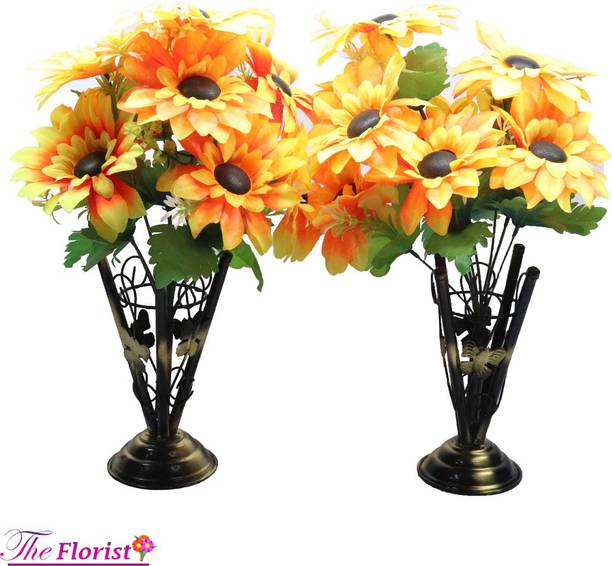 The Florist sunflowers bouquet with vase Yellow Sunflower Artificial Flower  with Pot