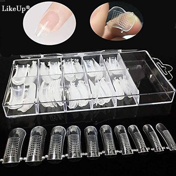 LikeUp Poly Gel Nail Tips Model Form For Full Cover UV Gel Acrylic Nail Art Extension Transparent