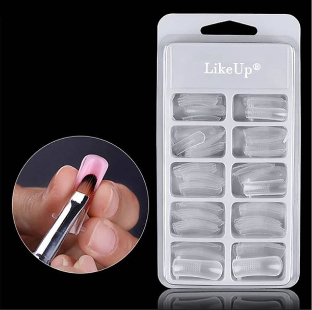 LikeUp High Quality Nail Extension Form Tips Clear 100pcs Poly Gel Acrylic Nails Transparent Clear