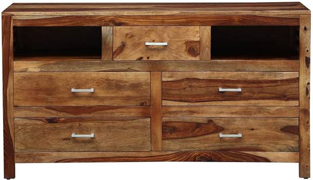 Credenza Solid Wood Sideboard Cabinet For Living Room Solid Wood Free Standing Chest of Drawers
