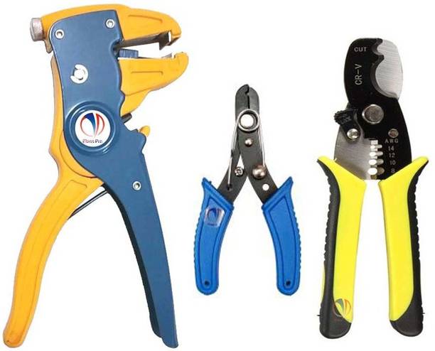 Mass Pro Pack Of 3 Wire Stripper Set Automatically For Different Wire Cross Sections With Multi Set Wire Cutter