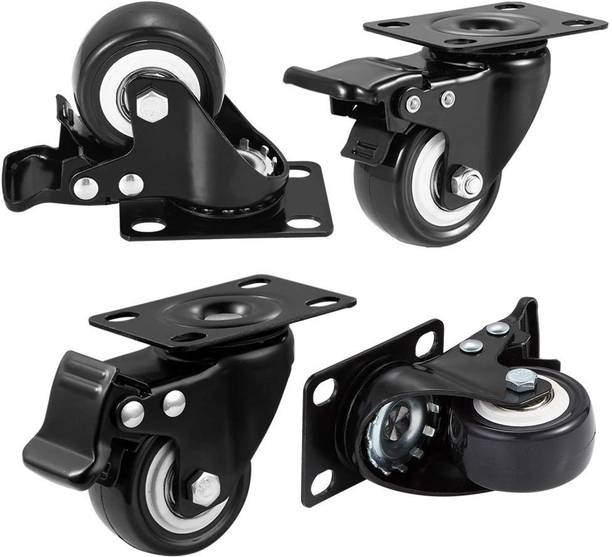 VicTac 360' Revolving Heavy Duty Furniture PU Caster Set of 4, Scratch Proof 40mm Swivel Furniture Caster