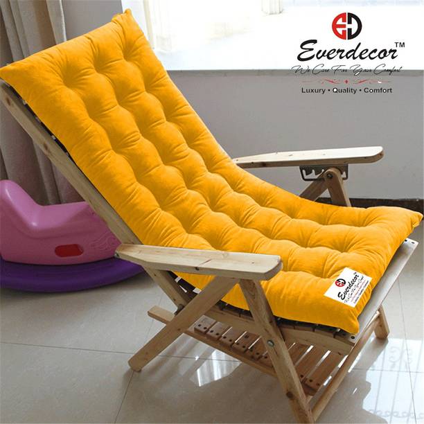 EVERDECOR Polyester Fibre Chair Pad Pack of 1 Solid Rocking Chairpad Cushion