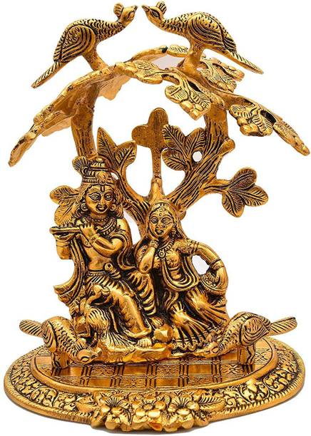 Patwari Arts Metal Radha Krishna Under Tree Flute Playing Home Decor & Gift. Decorative Showpiece  -  20 cm