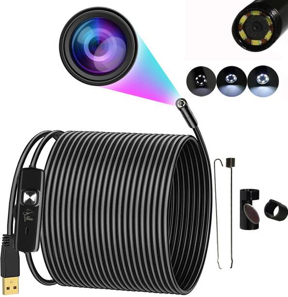 FEERO Endoscope Camera Flexible IP67 Waterproof 6 LED Borescope OTG Compatible Security Camera