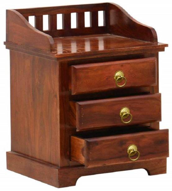 LOONART Nightstand Side Table For Bedroom Solid Wood Bedside Table