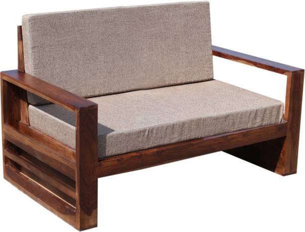 saamenia furnitures Solid Sheesham Wood Two Seater Sofa Without Cushion For Living Room / Hotel. Fabric 2 Seater  Sofa