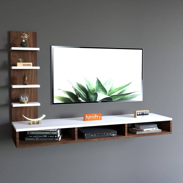 plantzy Wooden TV Entertainment Unit/Wall Set Top Box Shelf Stand/TV Cabinet for Wall Engineered Wood TV Entertainment Unit