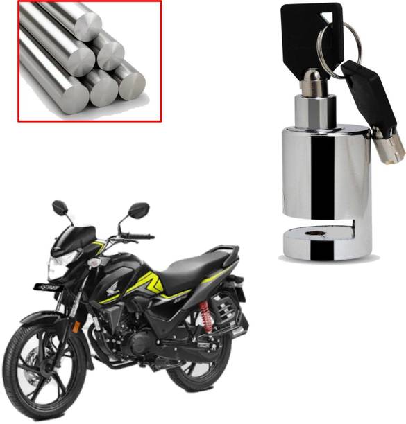 DAZZRIDE Heavy Duty Disc Brake Lock Anti Theft Stainless Steel 7mm Pin Wheel Locking Lock for Bike and Motorcycle (Chrome)_Disk_Round_Lock_For Honda SP 125 Disc Lock