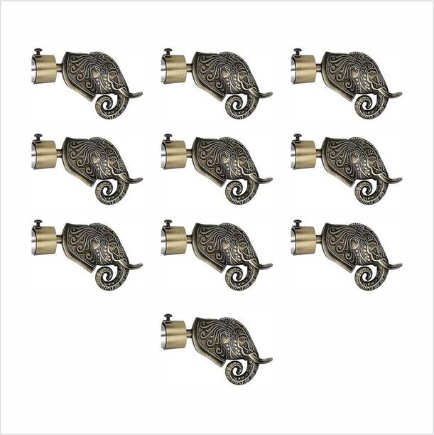 GLOXY Gold Rod Rail Bracket, Curtain Knobs, Curtain Hooks, Curtain Rods Metal