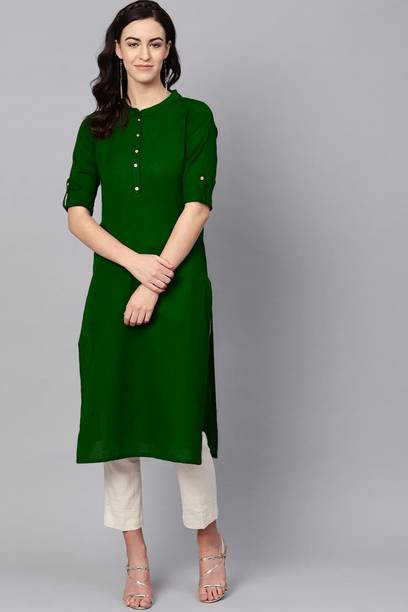 Solid colour Straight Kurti styled for a professional office wardrobe
