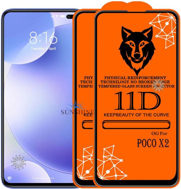 SUNSHINE Tempered Glass Guard for POCO-X2 Edge to Edge Tempered Glass