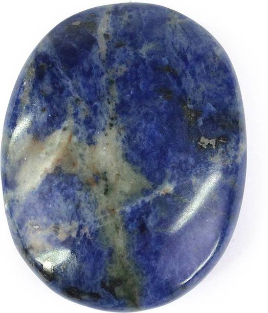 REIKI CRYSTAL PRODUCTS Natural Sodalite Crystal Palm Stone Reiki Healing 80-100gm Approx Decorative Showpiece  -  5 cm
