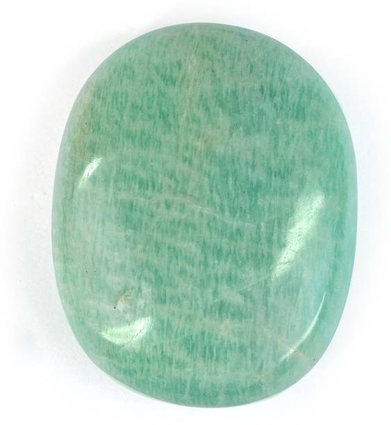 REIKI CRYSTAL PRODUCTS Natural Amazonite Crystal Palm Stone Reiki Healing 80-100gm Approx Decorative Showpiece  -  5 cm