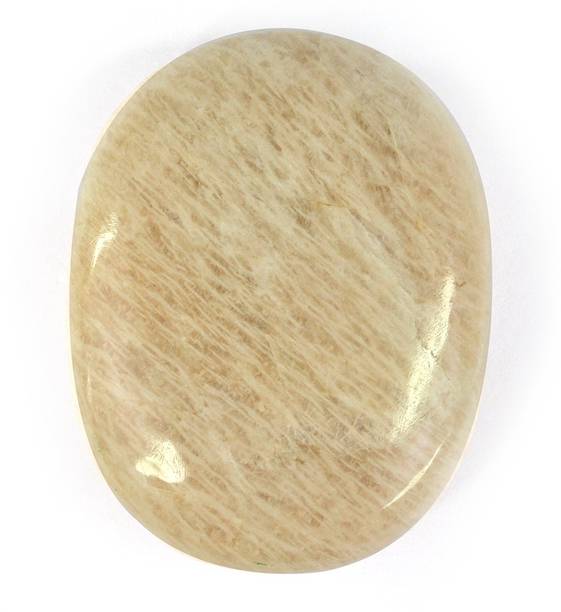 REIKI CRYSTAL PRODUCTS Natural Peach Moonstone Crystal Palm Stone Reiki Healing 80-100gm Approx Decorative Showpiece  -  5 cm